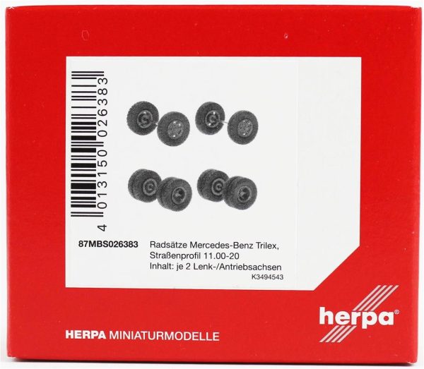 1/87 MB LPS Trilex için Jantlı 12 Tekerlek ve 4 Aks