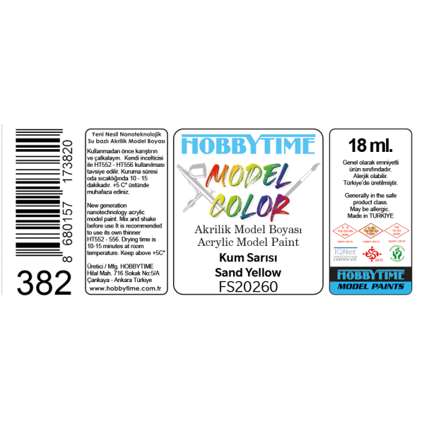 18 ml. FS20260 Kum Sarısı Akrilik Boya