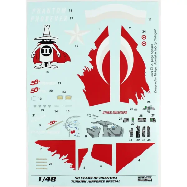 HT077 1/48 Ölçek F-4E Phantom II Terminatör, 50.Yıl Kutlaması Maketi - Görsel 3