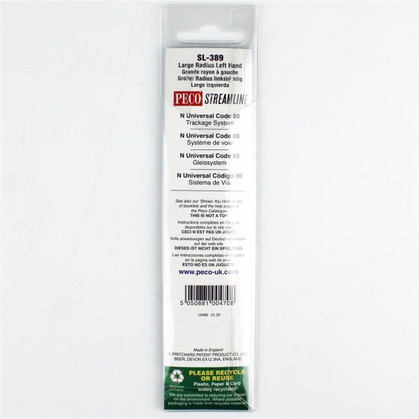Peco SL-389, Code 80 1/160 914 mm. Çap Geniş Açı Sol Makas Model Tren Rayı - Görsel 3