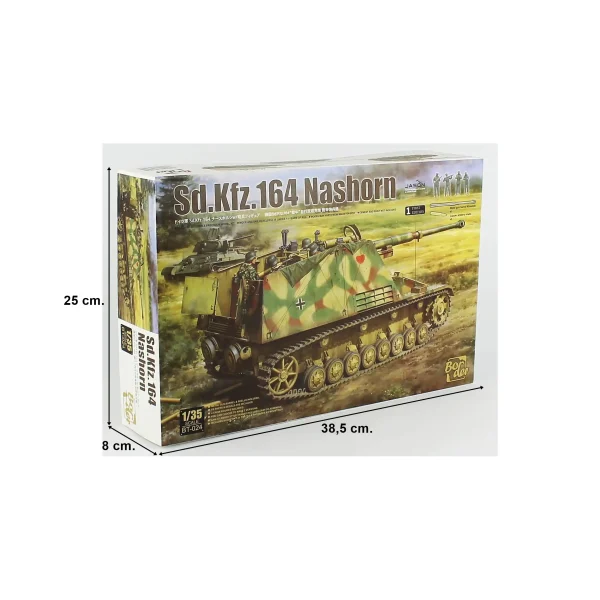 Border BT-024, 1/35 Sd.Kfz.164 Nashorn, Erken Dönem Tankı 4 Figürlü Plastik Maketi - Görsel 5