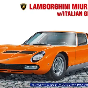 Hasegawa 20423, 1/24 Lamborghini Miura P400 SV ve İtalyan Kız Figürü Plastik Maketi