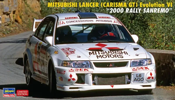 Hasegawa 20712, 1/24 Mitsubishi Lancer Carisma GT Evolution IV 2000 Rally Sanremo  Plastik Maketi