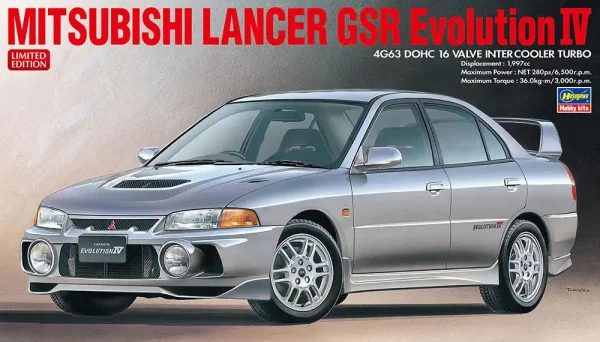Hasegawa 20726, 1/24 Mitsubishi Lancer GSR Evolution IV Plastik Maketi