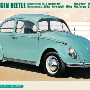Hasegawa 20732, 1/24 Volkswagen Beetle Type 1 -1966 (Cal Look) ve Sarışın Kız Figürü Plastik Maketi