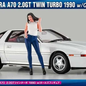 Hasegawa SP614 52414, 1/24 Toyota Supra A70 2.0GT Twin Turbo 1990 ve Kız Figürü Plastik Maketi