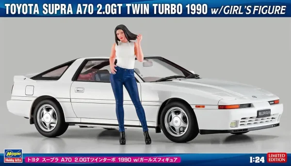 Hasegawa SP614 52414, 1/24 Toyota Supra A70 2.0GT Twin Turbo 1990 ve Kız Figürü Plastik Maketi