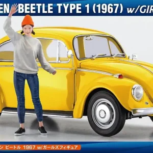 Hasegawa SP620 52420, 1/24 Volkswagen Beetle Type 1 (1967) ve Kız Figürü Plastik Maketi