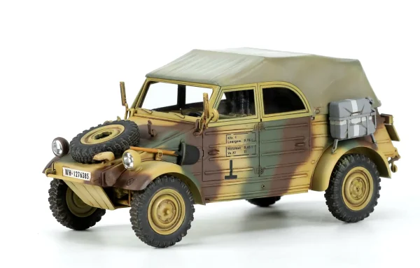 Meng VS016, 1/35 German Pkw.K1 Kübelwagen Type 82 Eastern Front Plastik Maketi - Görsel 2