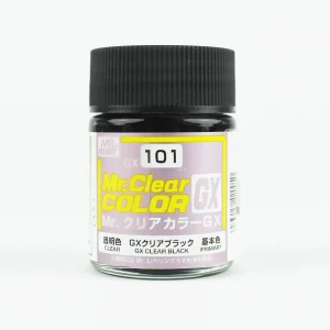 Mr.Hobby GX-101, 18 ml. Clear Black Mr.Clear Color Maket Boyası
