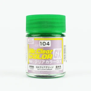 Mr.Hobby GX-104, 18 ml. Clear Green Mr.Clear Color Maket Boyası