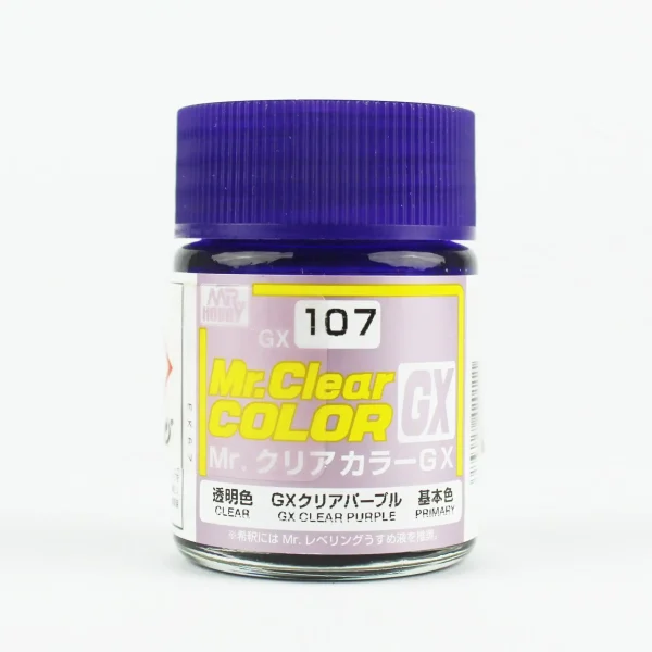 Mr.Hobby GX-107, 18 ml. Clear Purple Mr.Clear Color Maket Boyası