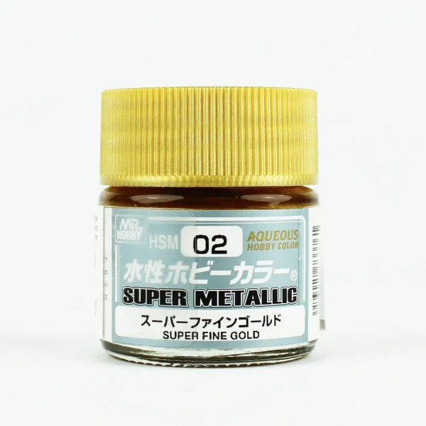 Mr.Hobby HSM-02, 10 ml. Super Fine Gold, Super Metallic Colors Aqueous Maket Boyası