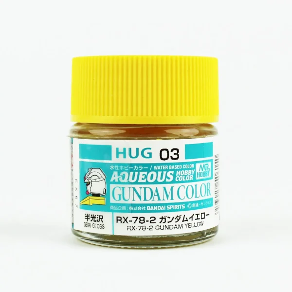 Mr.Hobby HUG-03, 10 ml. RX78-2 Gundam Yellow Aqueous Gundam Maket Boyası