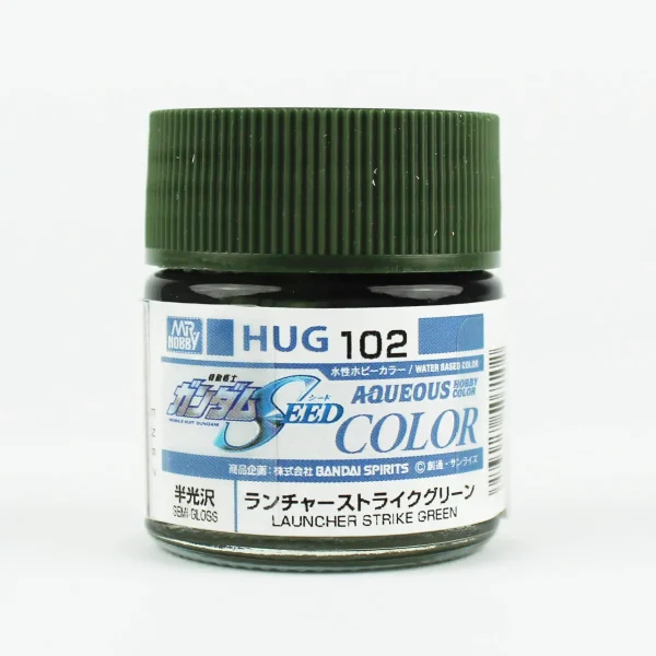 Mr.Hobby HUG-102, 10 ml. Launcher Strike Green Aqueous Gundam Maket Boyası