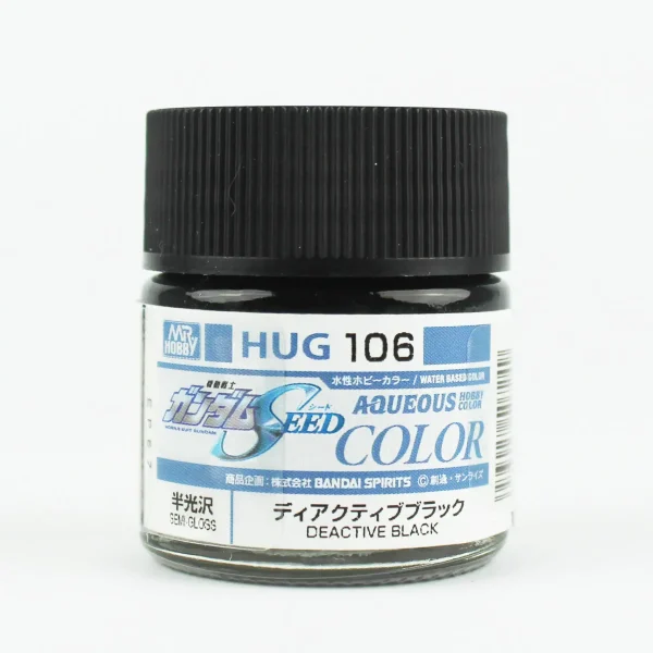 Mr.Hobby HUG-106, 10 ml. Deactive Black Aqueous Gundam Maket Boyası