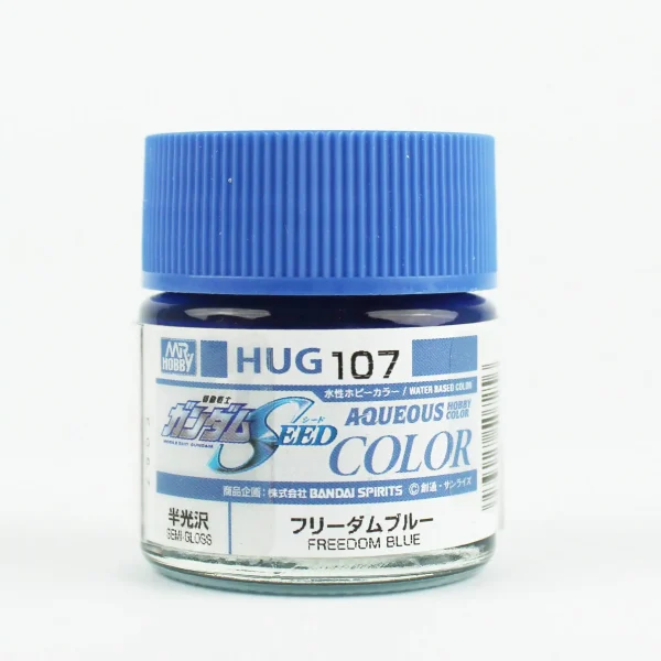 Mr.Hobby HUG-107, 10 ml. Freedom Blue Aqueous Gundam Maket Boyası