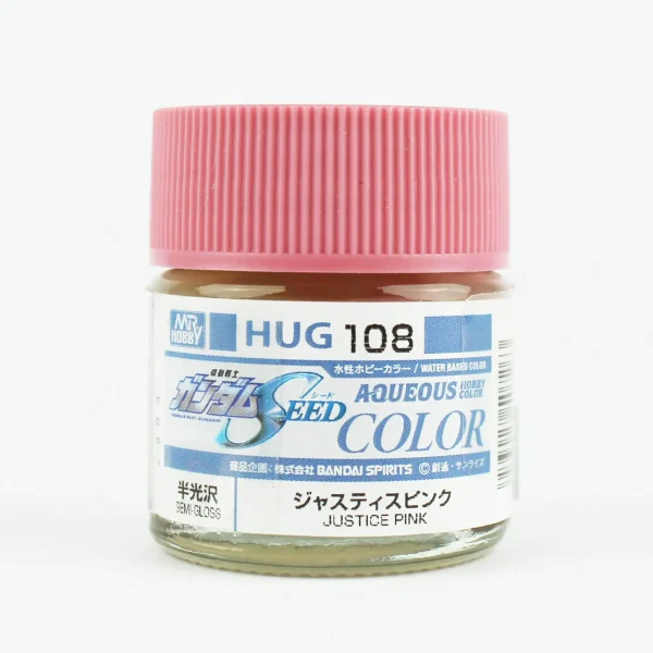 Mr.Hobby HUG-108, 10 ml. Justice Pink Aqueous Gundam Maket Boyası