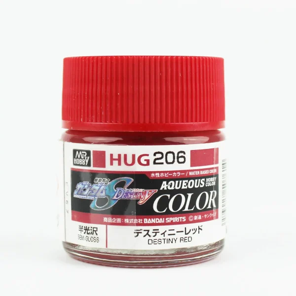 Mr.Hobby HUG-206, 10 ml. Destiny Red Aqueous Gundam Maket Boyası