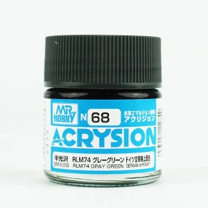 Mr.Hobby N-068, 10 ml. RLM74 Gray Green Acrysion Maket Boyası
