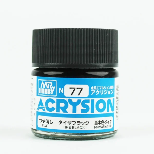 Mr.Hobby N-077, 10 ml. Tire Black Acrysion Maket Boyası