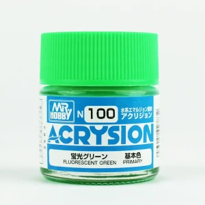 Mr.Hobby N-100, 10 ml. Fluorescent Green Acrysion Maket Boyası