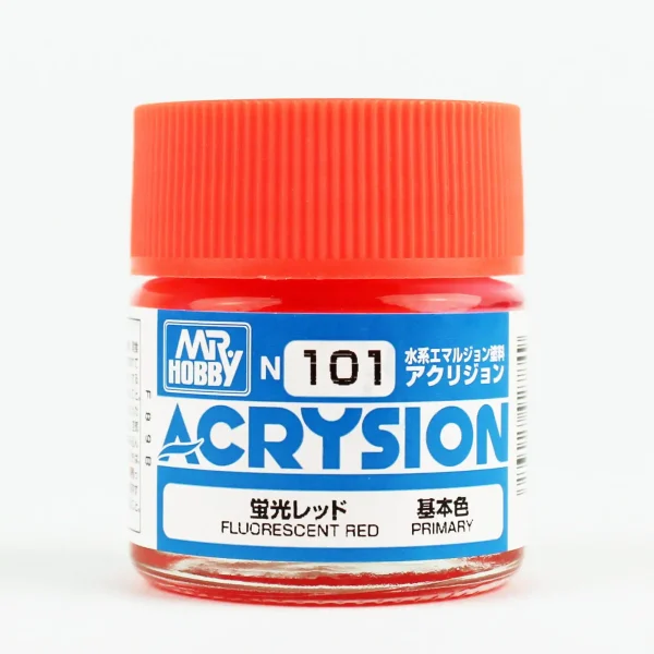 Mr.Hobby N-101, 10 ml. Fluorescent Red Acrysion Maket Boyası