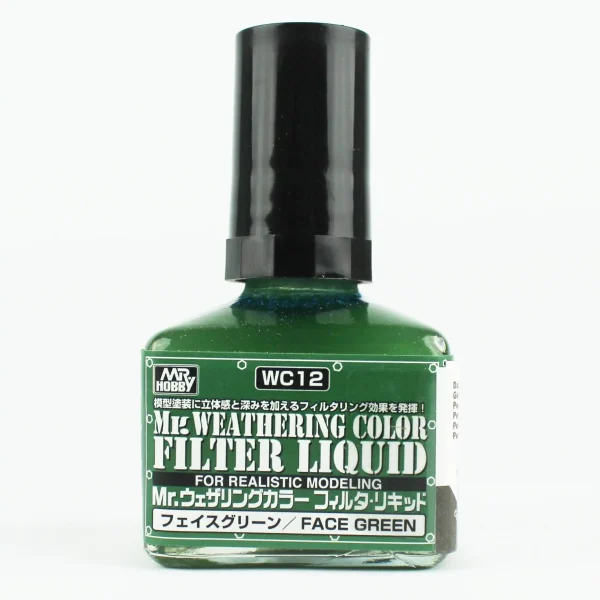Mr.Hobby WC-12, 40 ml. Filter Liquid Face Green Eskitme Maket Boyası