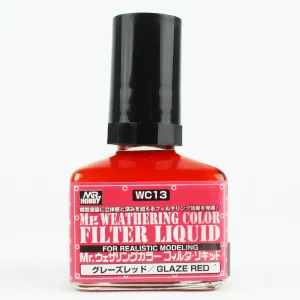Mr.Hobby WC-13, 40 ml. Filter Liquid Glaze Red Eskitme Maket Boyası