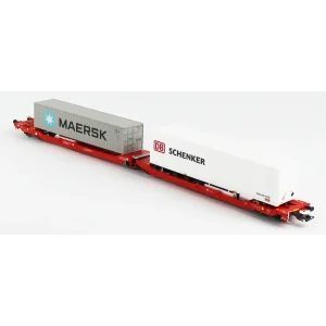 Piko 24619, 1/87 Maersk ve Schenker Konteynerli T3000e Intermodal DB 4.Dönem 2'li Model Tren Konteyner Vag