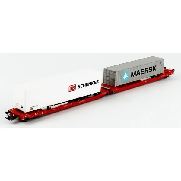 Piko 24619, 1/87 Maersk ve Schenker Konteynerli T3000e Intermodal DB 4.Dönem 2'li Model Tren Konteyner Vag - Görsel 2