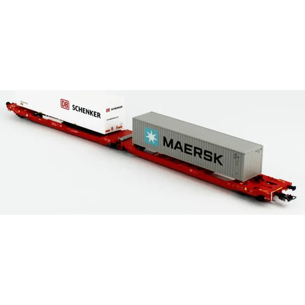 Piko 24619, 1/87 Maersk ve Schenker Konteynerli T3000e Intermodal DB 4.Dönem 2'li Model Tren Konteyner Vag - Görsel 3