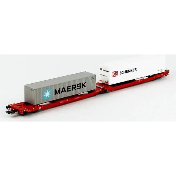 Piko 24619, 1/87 Maersk ve Schenker Konteynerli T3000e Intermodal DB 4.Dönem 2'li Model Tren Konteyner Vag - Görsel 4