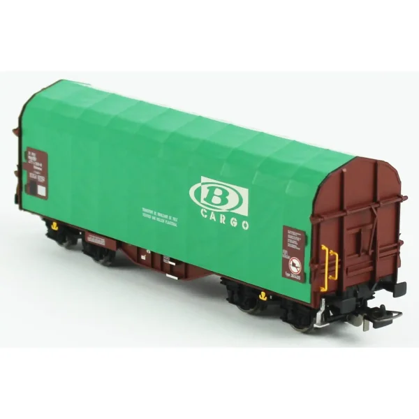 Piko 24621, 1/87 B Cargo Kayar Muşambalı SNCB 6.Dönem Yük Vagonu Modeli - Görsel 3