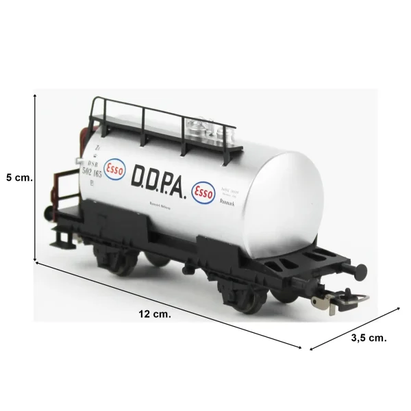 Piko 27715, 1/87 Esso Tanklı ve Frenci Platformlu DSB 3.Dönem Yük Vagonu Modeli - Görsel 5