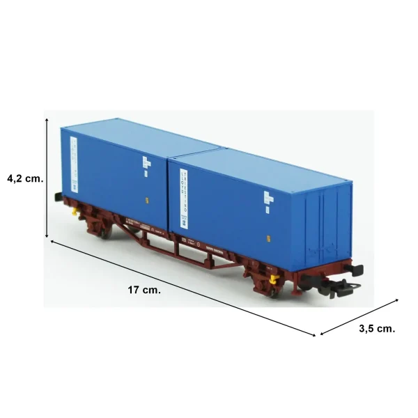 Piko 58755, 1/87 2x20 lik Konteynerli FS 4.Dönem Yük Vagonu Modeli - Görsel 5