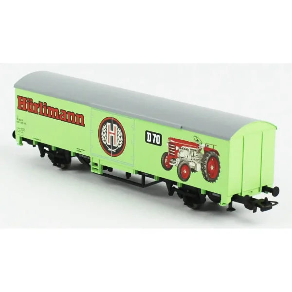Piko 58799, 1/87 Hürlimann Traktoren Kapalı Kasa SBB 6.Dönem Yük Vagonu Modeli