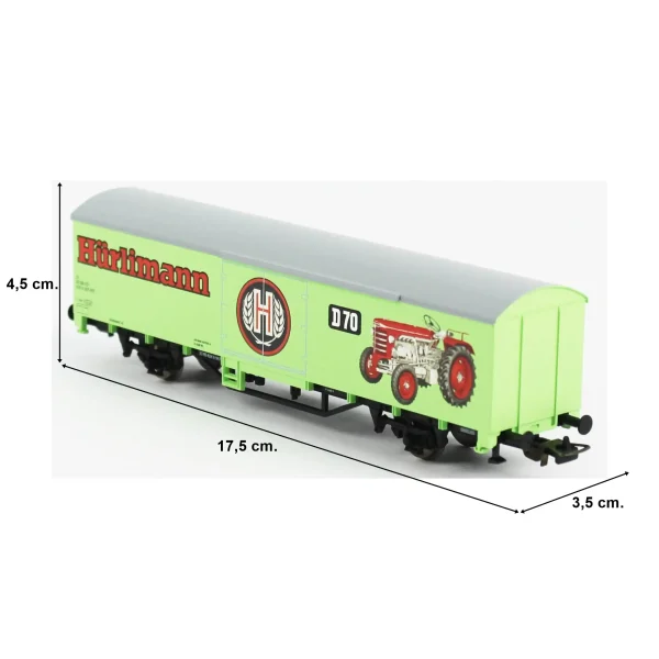 Piko 58799, 1/87 Hürlimann Traktoren Kapalı Kasa SBB 6.Dönem Yük Vagonu Modeli - Görsel 5