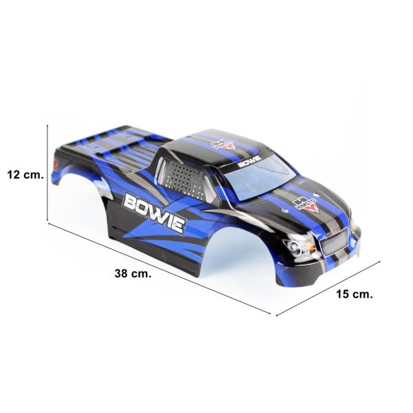 Himoto 31800 1/10 Ölçek, Monster Truck BOWIE Lexan Kaporta, Mavi - Görsel 5