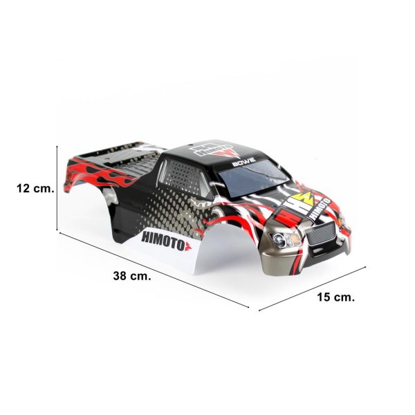 Himoto 31807 1/10 Ölçek, Monster Truck BOWIE Lexan Kaporta, Siyah-Kırmızı - Görsel 5