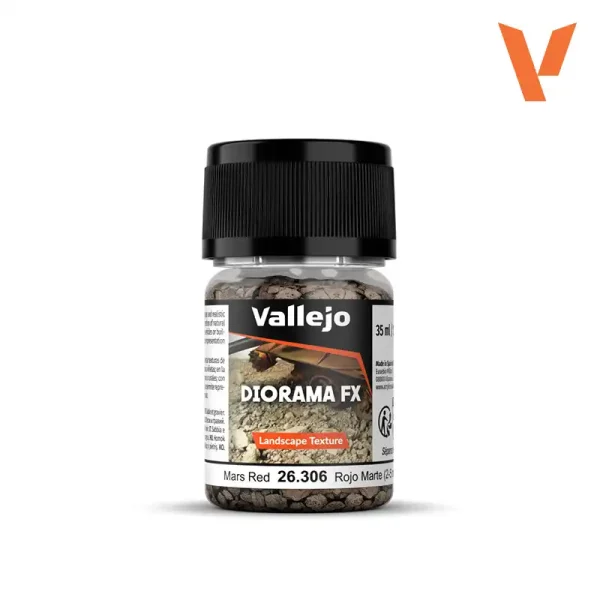 Vallejo 26306, 60 gr. Mars Red 2.0 - 5.0 mm. Taneli Yüzey Dokusu