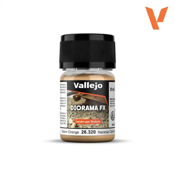 Vallejo 26320, 60 gr. Warm Orange 0.1 - 1.0 mm. Orta Taneli Yüzey Dokusu