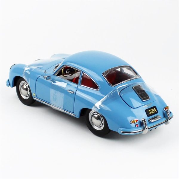 1/18 1957 Porsche 356A 1500 GS Carrera GT Parlak Mavi Diecast, Sunstar 1342 - Görsel 3
