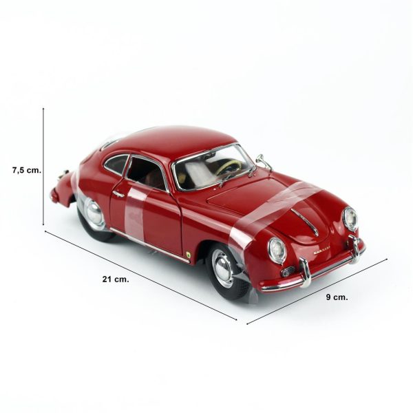 1/18 1957 Porsche 356A 1500 GS Carrera GT Polyantha Kırmızı Diecast, Sunstar 1350 - Görsel 5
