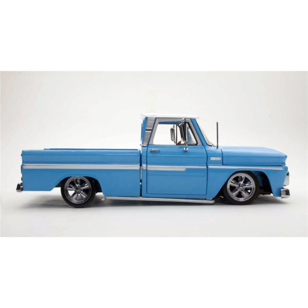 1/18 1965 Chevrolet C-10 Styleside Alçaltılmış Kamyonet Mavi Diecast, Sunstar 1366 - Görsel 4