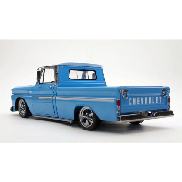 1/18 1965 Chevrolet C-10 Styleside Alçaltılmış Kamyonet Mavi Diecast, Sunstar 1366 - Görsel 3