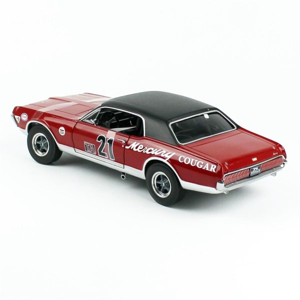 1/18 1967 Mercury Cougar Racing-21 Marty Beaulieu Kırmızı Diecast, Sunstar 1583R - Görsel 3