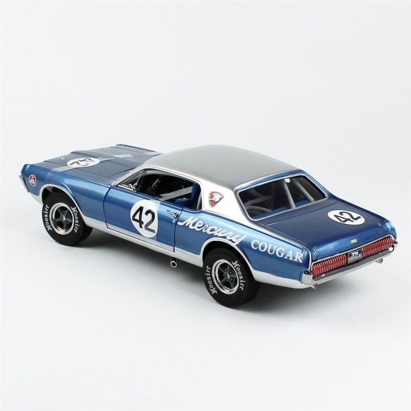 1/18 1967 Mercury Cougar Racing-42 Mavi Diecast, Sunstar 1584R - Görsel 3