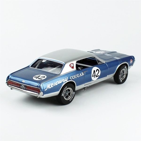 1/18 1967 Mercury Cougar Racing-42 Mavi Diecast, Sunstar 1584R - Görsel 4