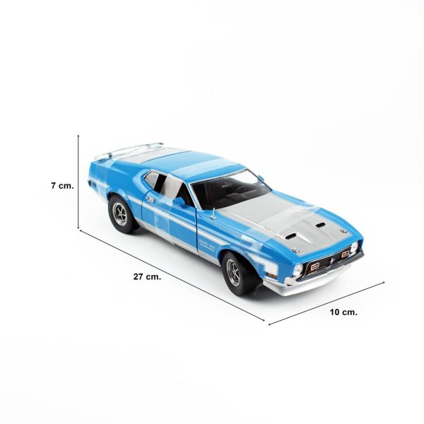 1/18 1971 Ford Mustang BOSS 351 Mavi Diecast, Sunstar 3628 - Görsel 5